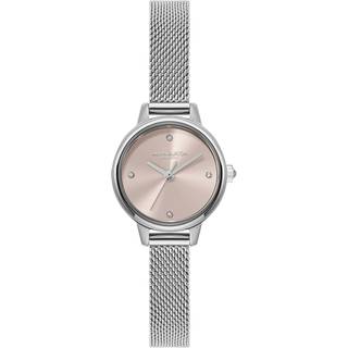 Olivia Burton Mini Classic Primrose Pink Mesh Watch - Silver