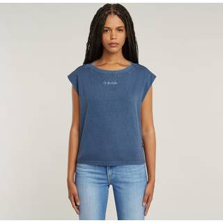 Mini G-Script Logo Overdyed Top - Medium blue - Women