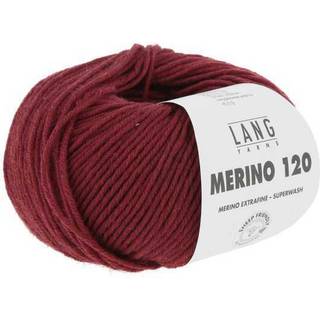 Lang Yarns Merino 120 562 Indhold: 100% Merinould Vægt/længde: 50 g = ca. 120 meter Anbefalede pinde: 3.50-4.50 mm Strikkefasthed: 10 x 10 cm = 22 m x 32 p Vask: Maskinvask 30 °C / Tåler ikke tørretumbling .