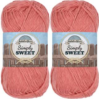 Jubileeyarn simpelthen s?de garn - 100 g/n?je DK -bomuldsblanding - Bl?d r?d - 2 Skeins