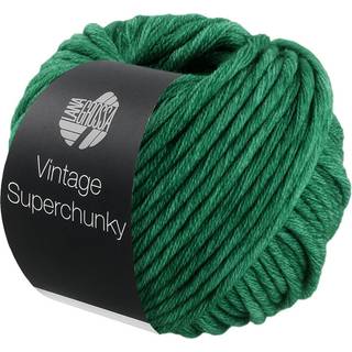 Lana Grossa Vintage Superchunky 506 Opalgrøn Indhold: 100% ren, ny merinould Vægt/Længde: 100 g = ca. 80 meter Anbefalede pinde: 8-9 mm Strikkefasthed: 10 x 10 cm = 11 m x 15 p Vask:Finvask 30º/ Tørres fladt.