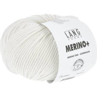 Lang Yarns Merino+ 001 Indhold: 100% Superwash Merinould Vægt/længde: 50 g = ca 90 meter Anbefalede pinde: 4.50-5.50 mm. Strikkefasthed: 10 x 10 cm = 17 m x 24 p Vask: Finvask 30ºC / Brug aldrig skyllemiddel / Tørres fladt.