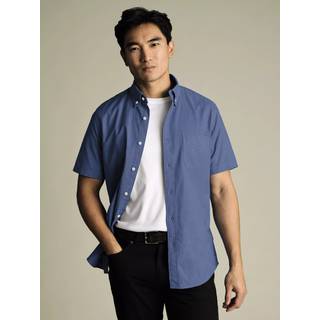 Charles Tyrwhitt Charles Tyrwhitt Slim Fit Plain Kortærmet Button-Down Stræk Vasket 100% Bomuld Oxford Skjorter - Small