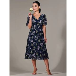Jolie Moi Jolie Moi Blue Petite Petite Chiffon Pleated Midaxi Dress