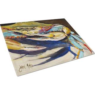 Caroline's Treasures JMK1100LCB Crab til Crab Blue Crab Glass Cutting Board Stor dekorativt tempereret glas Køkkenskæring og serveringsplade Stor