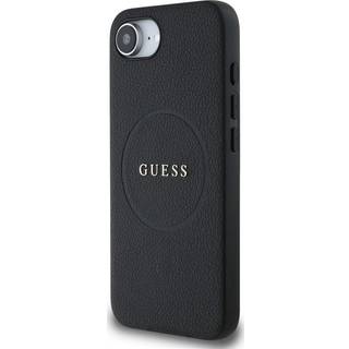 iPhone 16e Guess Grained Classic Logo Hybrid Cover - MagSafe-kompatibel - Sort