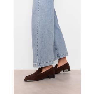 Whistles Whistles Brown Mora Suede Square Toe Loafers