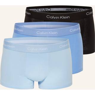 3 Pack Low Rise Trunks - Icon Cotton Stretch - Blue - L