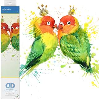 Diamond Dotz Love Birds Diamond Maleri Kits til voksne - Diamond Art Kits Et afslappende kreativt håndværkssæt med Dotz Gems 12x12