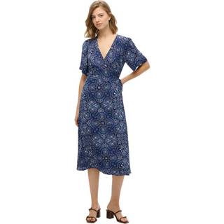 Superdry Superdry Blue Printed Wrap Midi Dress