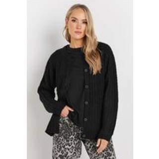 Lts Tall Black Chunky Knitted Cardigan 18-20 Lts | Tall Women's Cardigans