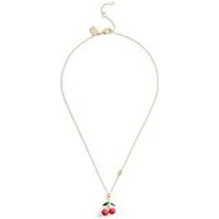 Coach Gold Enamel Green Red Cherry Necklace - 45cm