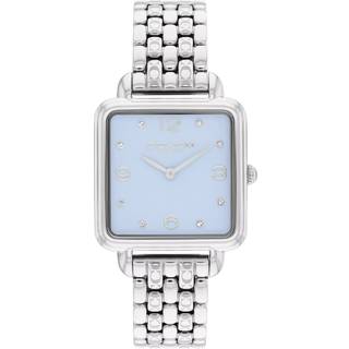 Coach Silver Cass Blue Square Dial Watch - Silver
