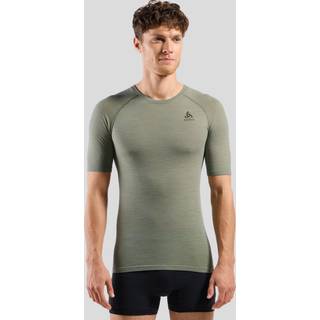 Odlo Merino Performance Light Bl Top Crew Neck S/S Merino undertøj Herrer størrelse XL farve olivengrøn