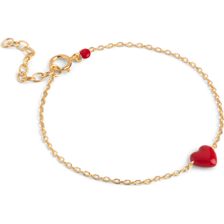 Enamel Amore Red Armbånd i Forgyldt Sølv B141G-RED