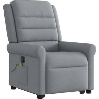 elektrisk massagestol med løftefunktion stof lysegrå