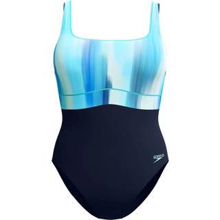 Women's Shaping Printed Contour Eclipse Swimsuit Navy/Green