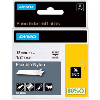 Dymo Tape Rhino 12mmx3,5m flexib nylon bl/whi 18488