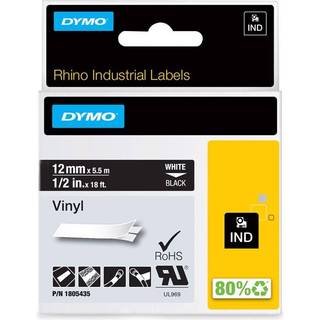 DYMO BAND ID1 VINYL 12MMX5.5M BLACK ON YELLOW SUPL