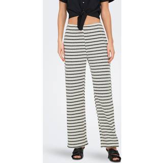 ONLY Bukser - Eva Stripe - Cloud Dancer/Black