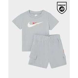 Nike Double Swoosh T-Shirt/Cargo Shorts Set Infant, Grey - 3-6M