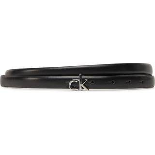 Buckle Skinny Bælte, Black, 80 cm