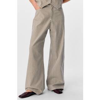 Stribet Jeans Med Vide Ben