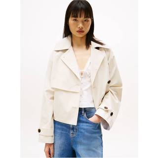 Jakke Tommy Jeans Short Trench Jacket Beige S - Beige - S