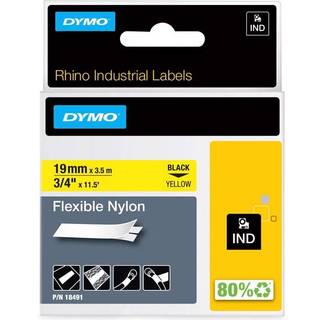 DYMO Dymo Rhino fleksibel nylon | 19 mm x 3.5 m | sort på gul