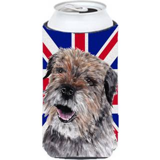 Border Terrier med Engish Union Jack British Flag Tall Boy Beverage Isulator Hugger SC9865TBC