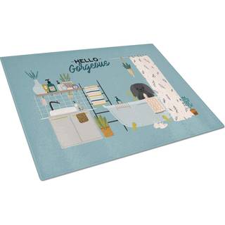 Caroline's Treasures CK7529LCB Black Pekingese i badekar glasskærebord Stort dekorativt tempereret glas køkkenskæring og serveringsplade i stor s