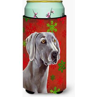 Weimaraner r?de og gr?nne snefnug Jul H?j dreng Drik Isolator Drik Isolator Hugger
