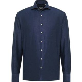 COMFORT FIT Linen Shirt in midnight plain