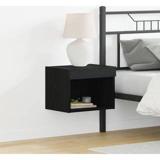 Tv-Skab Vægmonteret Sort Eg 40 X 30 X 30 Cm Konstrueret Træ