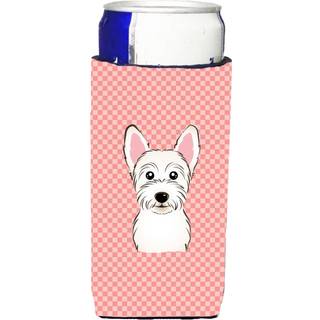 Checkerboard Pink Westie Ultra Beverage Isolators til slanke dåser BB1226MUK