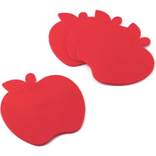 Upware Silicone Coasters for Drinks Set med 4 Non Slip Anti Stain Heat Resistent Holdable Genanvendelige silikone Drink Coasters (Cherry)