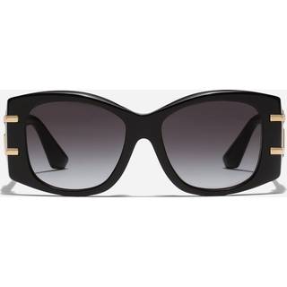 Dolce & Gabbana Kvinde DG4501 501/8G Solbriller Acetat Sort Grå Sommerfugl Normal Skygge