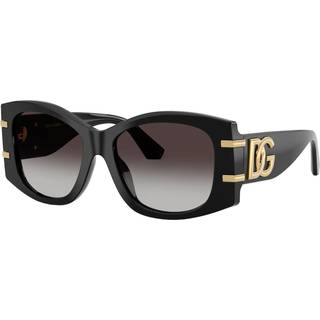 Dolce & Gabbana Kvinde DG4501 501/8G Solbriller Acetat Sort Grå Sommerfugl Normal Skygge