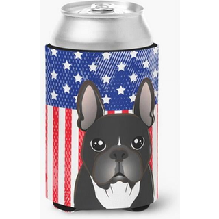 """" Caroline's Treasures BB2157CC American Flag and French Bulldog Can eller Flaske Hugger Multicolor """"