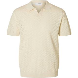 Hæklet Stil Strikket Poloshirt