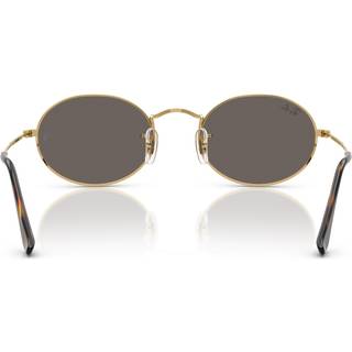 Ray - Ban Unisex RB3547N OVAL 001/B1 Solbriller Metal Guld Grå Rund Normal