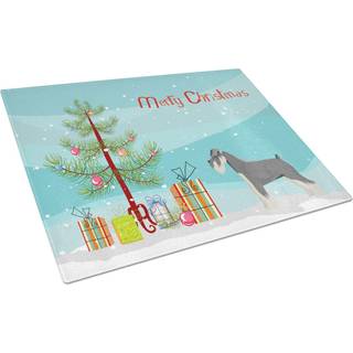 Caroline's Treasures CK3559LCB Schnauzer Christmas Tree Glass Cutting Board Stor dekorativt tempereret glasskæreskæring og serveringsplade Stor i