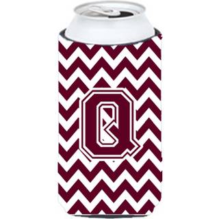 Brev Q Chevron Maroon og White Tall Boy Beverage Isulator Hugger CJ1051-QTBC