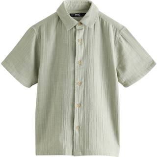 Next Khaki Green Double Cloth 100% Cotton Short Sleeves Textured Shirt (3-16yrs) - 98cm (3 Years)