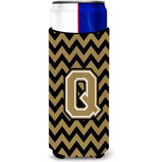 Brev Q Chevron Black and Gold Ultra Beverage Isolators til slanke dåser CJ1050-QMUK