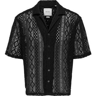 ONLY & SONS Novak Relax Resort SS Lace Shirt Black