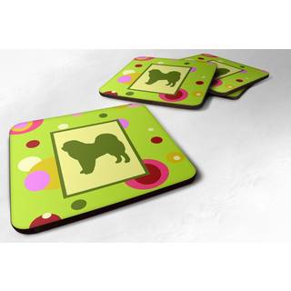 """" Caroline's Treasures CK1095FC Tibetan Mastiff Foam Coasters (Sæt på 4) 3,5 """" ""H X 3,5"" """" W Multicolor """"