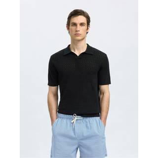 Hæklet Stil Strikket Poloshirt