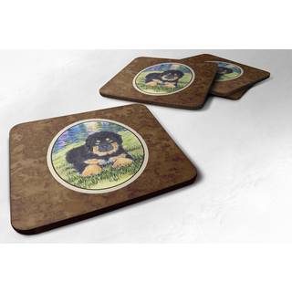 """" Caroline's Treasures SS1037FC Tibetan Mastiff Foam Coasters (S?t p? 4) 3,5 """" ""H X 3,5"" """" W Multicolor """"