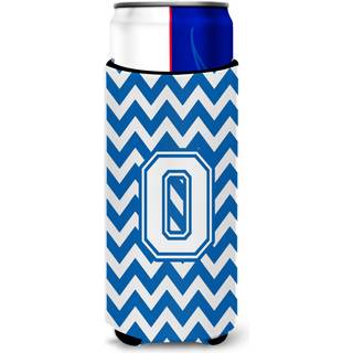 Brev O Chevron Blue and White Ultra Beverage Isulators til slanke dåser CJ1045-Omuk